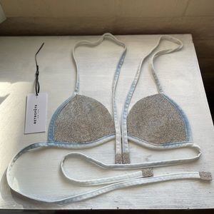 Retrofete Silver and White Bra